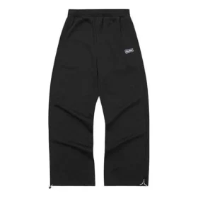Pantaloni casual cu talie înaltă și litere logo „Negru”