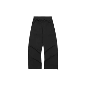 Pantaloni casual cu talie înaltă și litere logo „Negru”