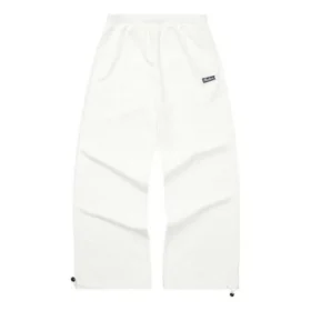Pantaloni casual drepți cu litere logo „Alb”