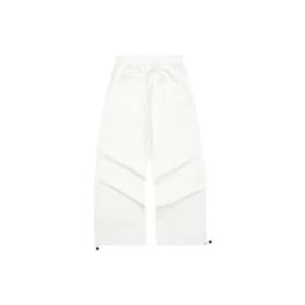 Pantaloni casual drepți cu litere logo „Alb”