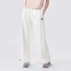 Pantaloni casual drepți cu litere logo „Alb”