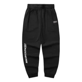 Pantaloni țesuți cu logo imprimat „Negru”