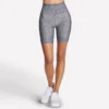 Pantaloni scurți de ciclism GO FLEX cu talie înaltă și imprimeu, lungime 8 inch