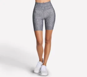 Pantaloni scurți de ciclism GO FLEX cu talie înaltă și imprimeu, lungime 8 inch