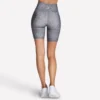 Pantaloni scurți de ciclism GO FLEX cu talie înaltă și imprimeu, lungime 8 inch