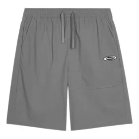 Pantaloni scurți sport drepți cu talie medie și șnur „Gri”