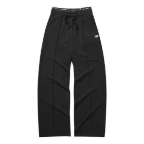 Pantaloni sport casual largi, de culoare solidă „Negru-gri”