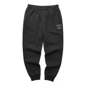 Pantaloni sport conici, călduroși, cu căptușeală din fleece și litere „Negru Gri”