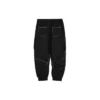 Pantaloni sport din tricot cu talie medie, manșete elastice țesute „Negru”