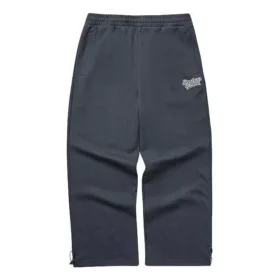 Pantaloni sport din tricot drept, de talie medie, în culori uni „Gri”