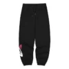 Pantaloni sport din tricot larg, cu talie medie și imprimeu cu litere „Black White”
