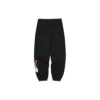 Pantaloni sport din tricot larg, cu talie medie și imprimeu cu litere „Black White”