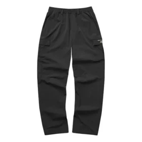 Pantaloni sport elastici cu talie înaltă și imprimeu cu litere „Negru-Verde măslin”