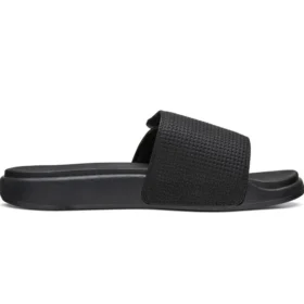 Papuci de casă cu talpă joasă și velcro, negri