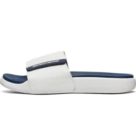 Papuci de casă de exterior cu talpă joasă și velcro Alb Albastru