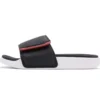 Papuci de casă sport eleganți cu talpă joasă și velcro, negru-roșu