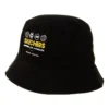 Pălărie de pescar cu logo imprimat „Negru-Galben”
