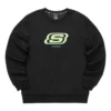 Pulover casual colorat din seria Brand Crew „Negru-verde”