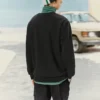 Pulover casual colorat din seria Brand Crew „Negru-verde”