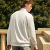Pulover casual cu guler rotund „Alb”
