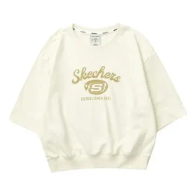 Pulover casual cu guler rotund și imprimeu cu litere „Beige”