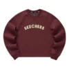 Pulover cu guler rotund și logo imprimat „Burgundy White”