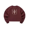 Pulover cu guler rotund și logo imprimat „Burgundy White”