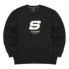 Pulover Sport Letter Crew „Black White”