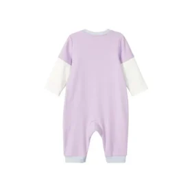 Pulover tricotat cu imprimeu de litere de desene animate „Purple White Blue”