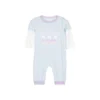 Pulover tricotat cu imprimeu de litere de desene animate „Purple White Blue”