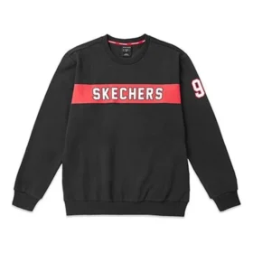 Pulover tricotat pentru bărbați Skechers cu imprimeu alfabetic, negru