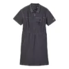 Rochie sport casual cu guler pulover, mâneci scurte, culoare solidă „Negru”