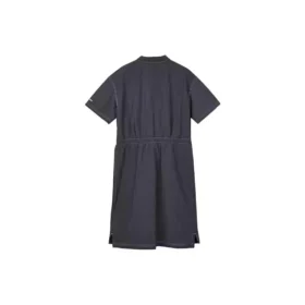 Rochie sport casual cu guler pulover, mâneci scurte, culoare solidă „Negru”