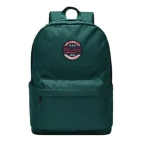 Rucsac retro din țesătură cu fermoar pentru elevi „Green”