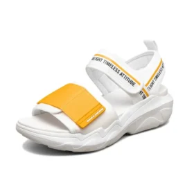 Sandale de modă antiderapante Alb/Galben