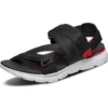 Sandale Velcro pentru sporturi de plajă, respirabile, negru-roșu