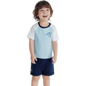 Set casual cu imprimeu „Albastru-negru”
