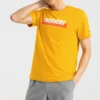 Skechers Sport pentru bărbați, cu imprimeu cu litere, mânecă scurtă, culoare aurie