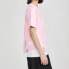 SS20 Tricou cu mâneci scurte din tricot încrucișat roz