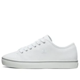 Teniși din pânză cu talpă cupsole 1, model low-top, albi
