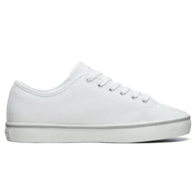 Teniși din pânză cu talpă cupsole 1, model low-top, albi