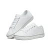Teniși din pânză cu talpă cupsole 1, model low-top, albi