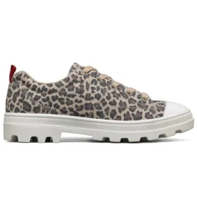 Teniși Roadies din pânză, cu talpă joasă, model Leopard/Gri