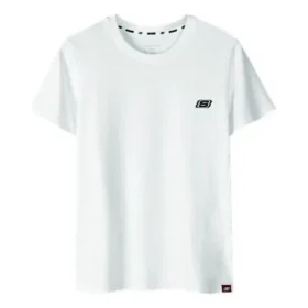 Topuri sport casual cu imprimeu larg, mânecă scurtă, alb
