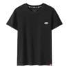 Topuri sport casual cu imprimeu larg, mânecă scurtă, negru