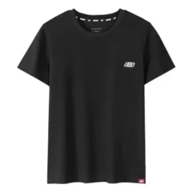 Topuri sport casual cu imprimeu larg, mânecă scurtă, negru