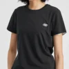 Topuri sport casual cu imprimeu larg, mânecă scurtă, negru
