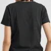 Topuri sport casual cu imprimeu larg, mânecă scurtă, negru