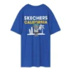 Tricou albastru cu mâneci scurte și imprimeu tricotat