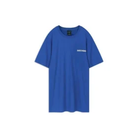 Tricou albastru cu mâneci scurte și imprimeu tricotat